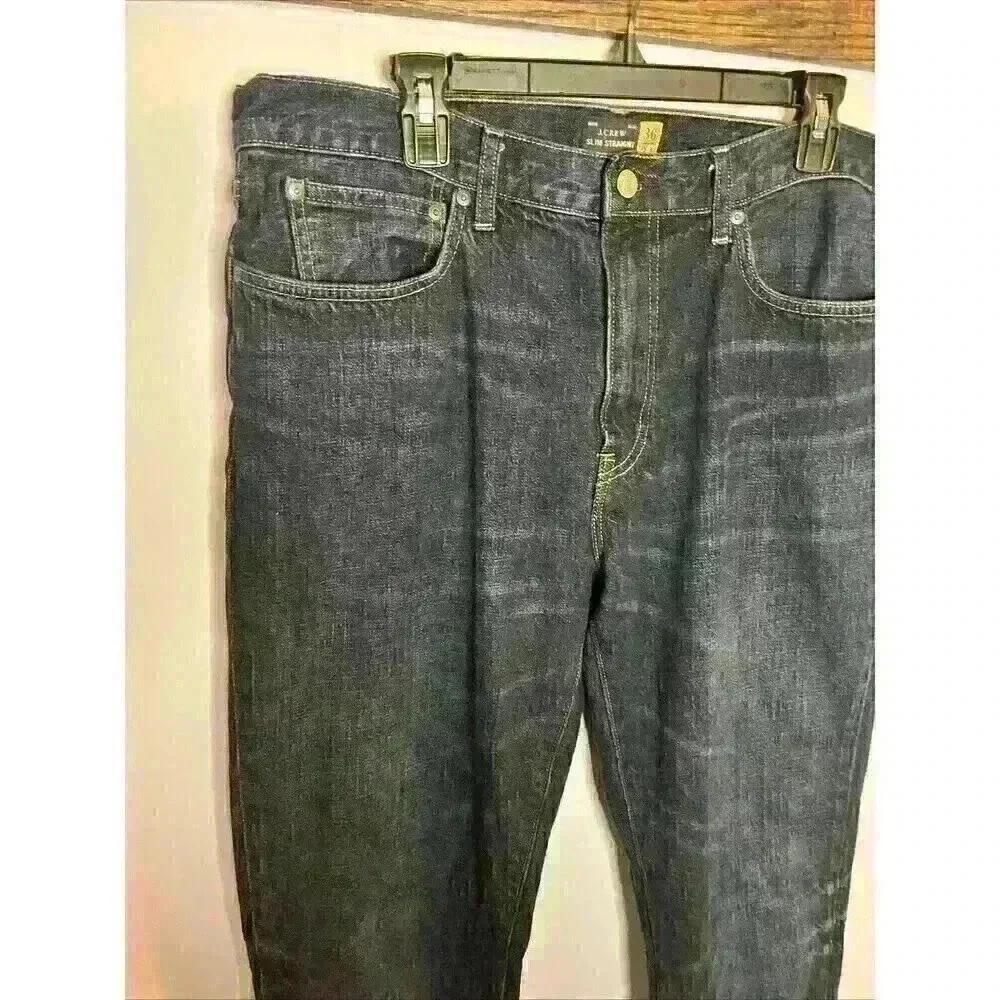 J Crew Jeans Mens 36x34‎ Slim Straight Denim Style 29243 Classic Dark Wash